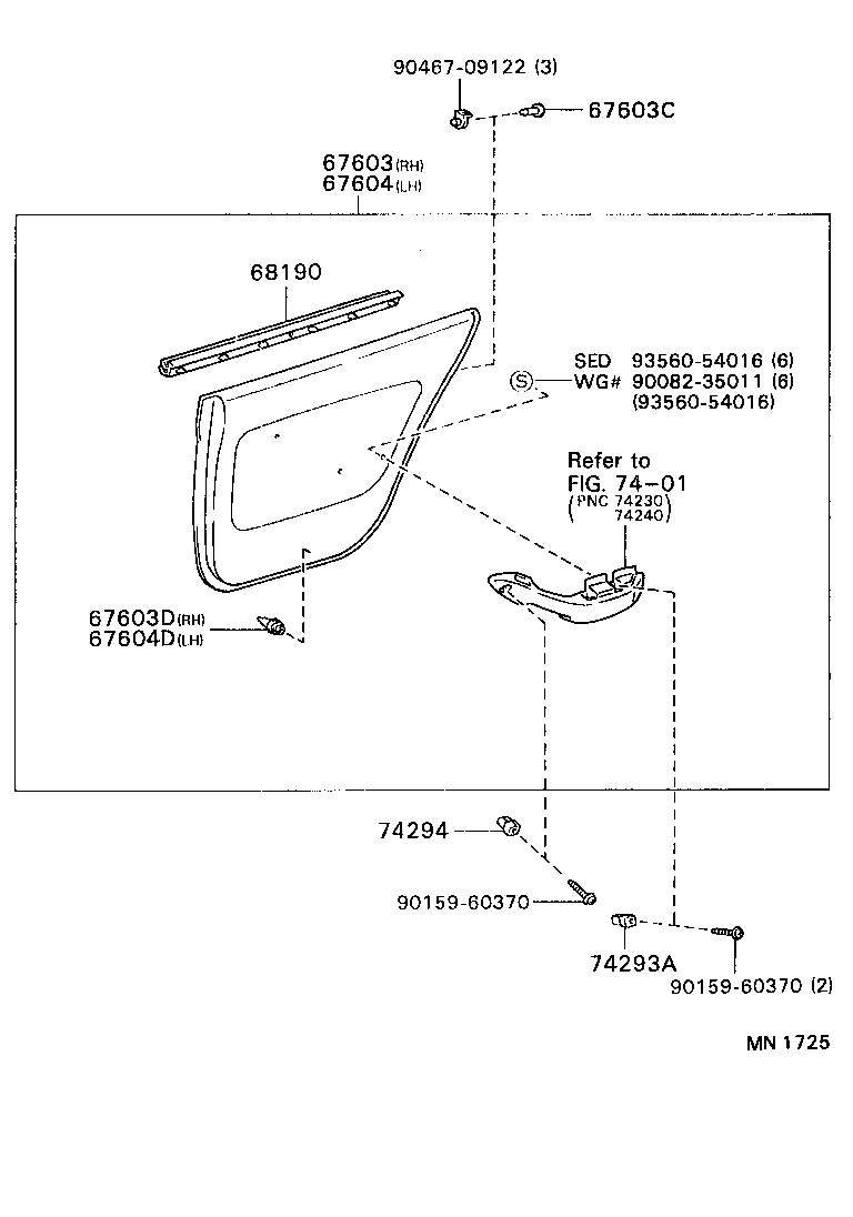 Rear Door Panel & Glass