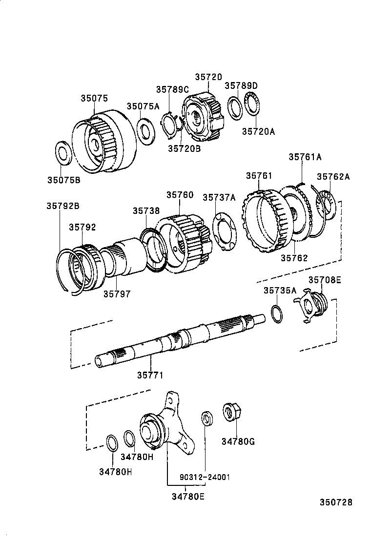Planetary Gear, Reverse Piston & Counter Gear