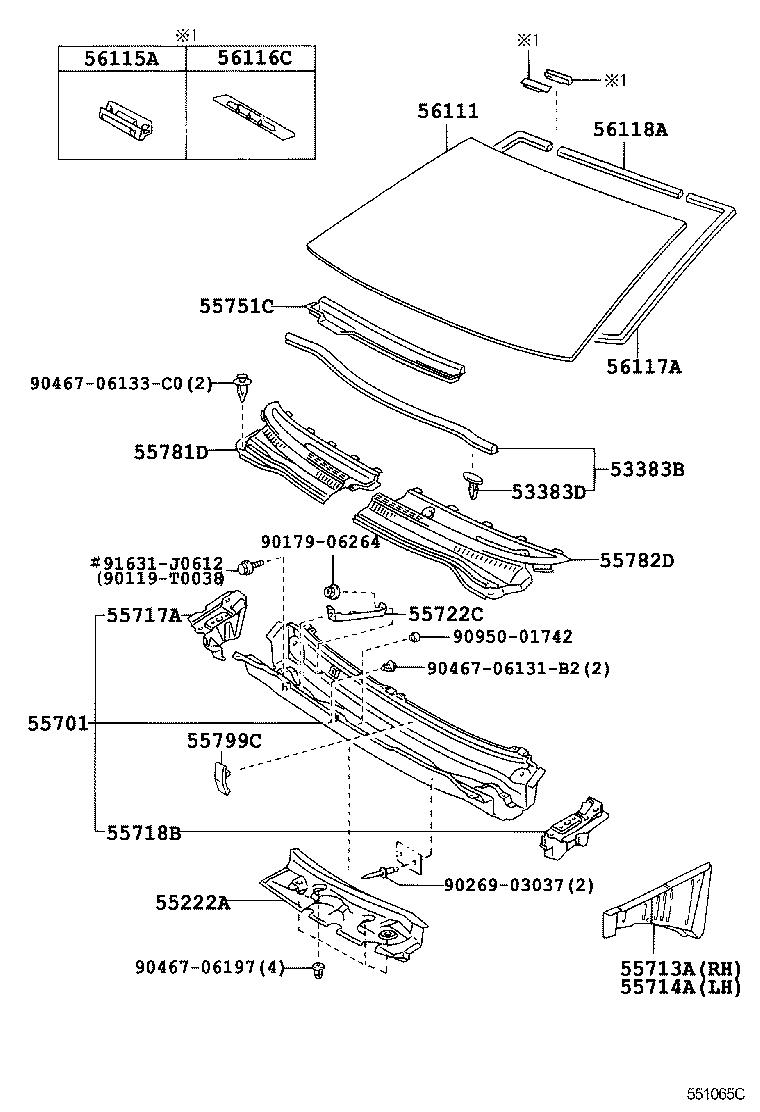 Cowl Panel & Windshield Glass