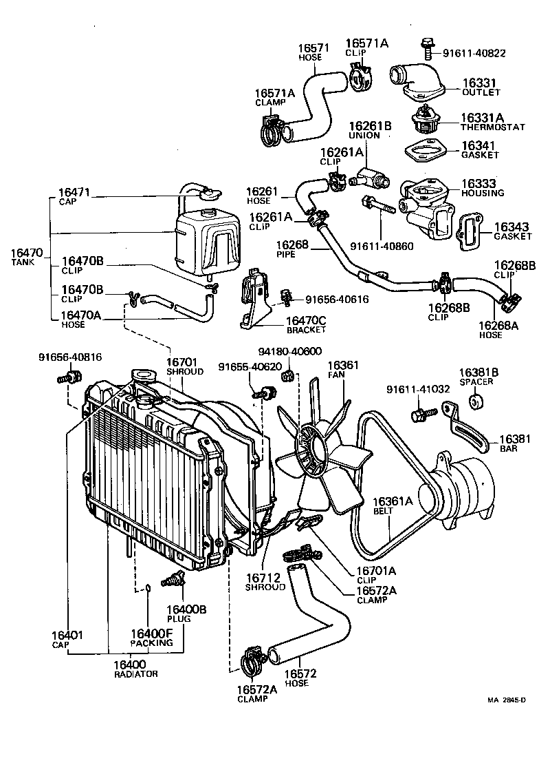 Radiator Water Outlet