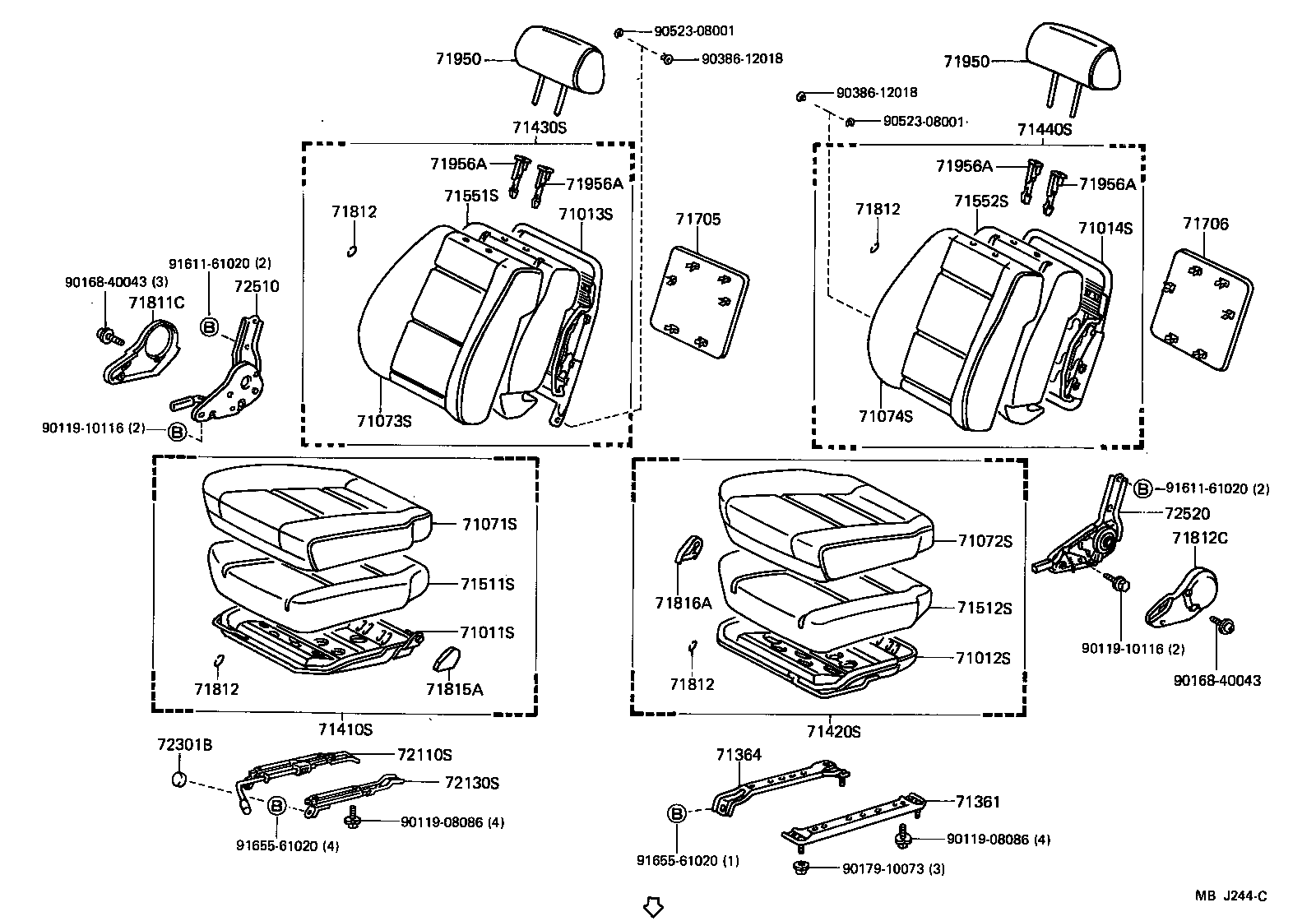 Asiento y pista del asiento