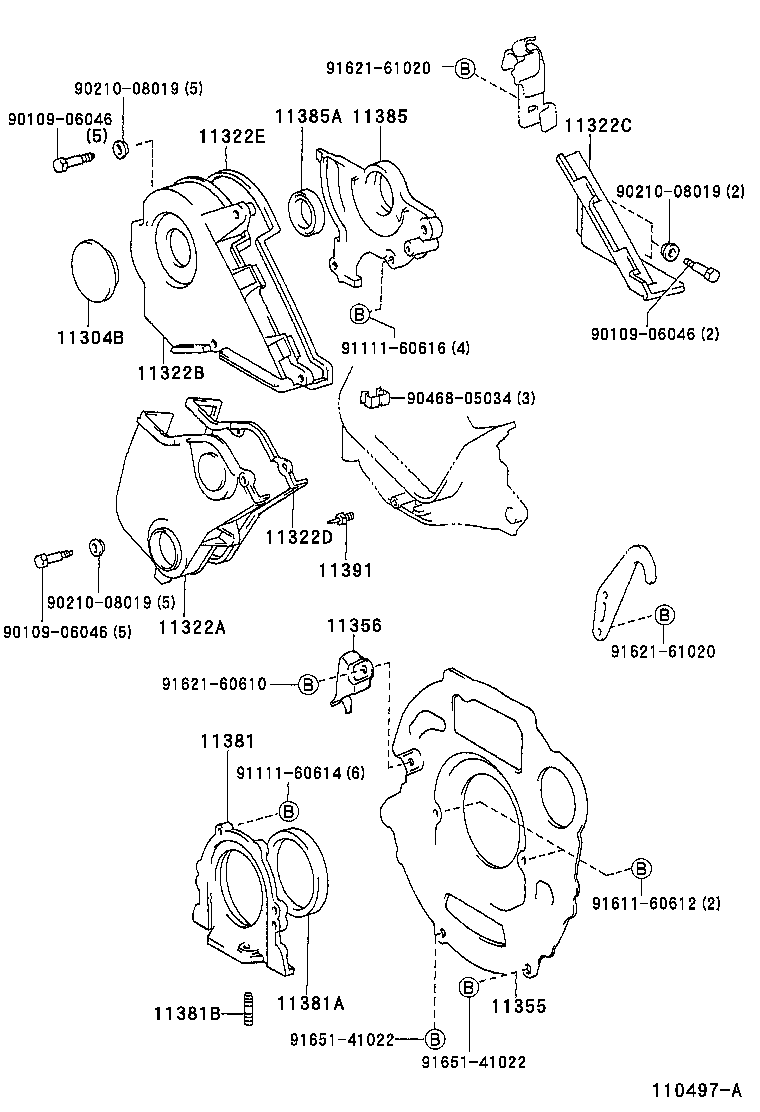 Cubierta del engranaje de distribución y placa final trasera