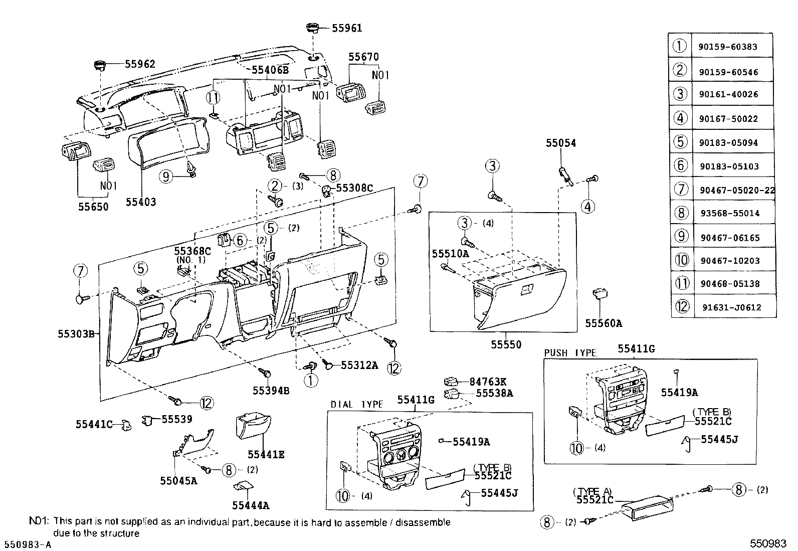 Instrument Panel Glove Compartment