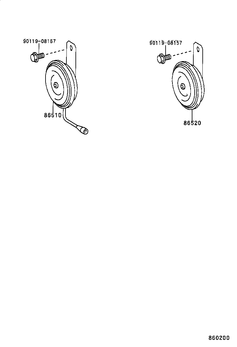 8651017090 Horn Assy, High Pitched Toyota YoshiParts