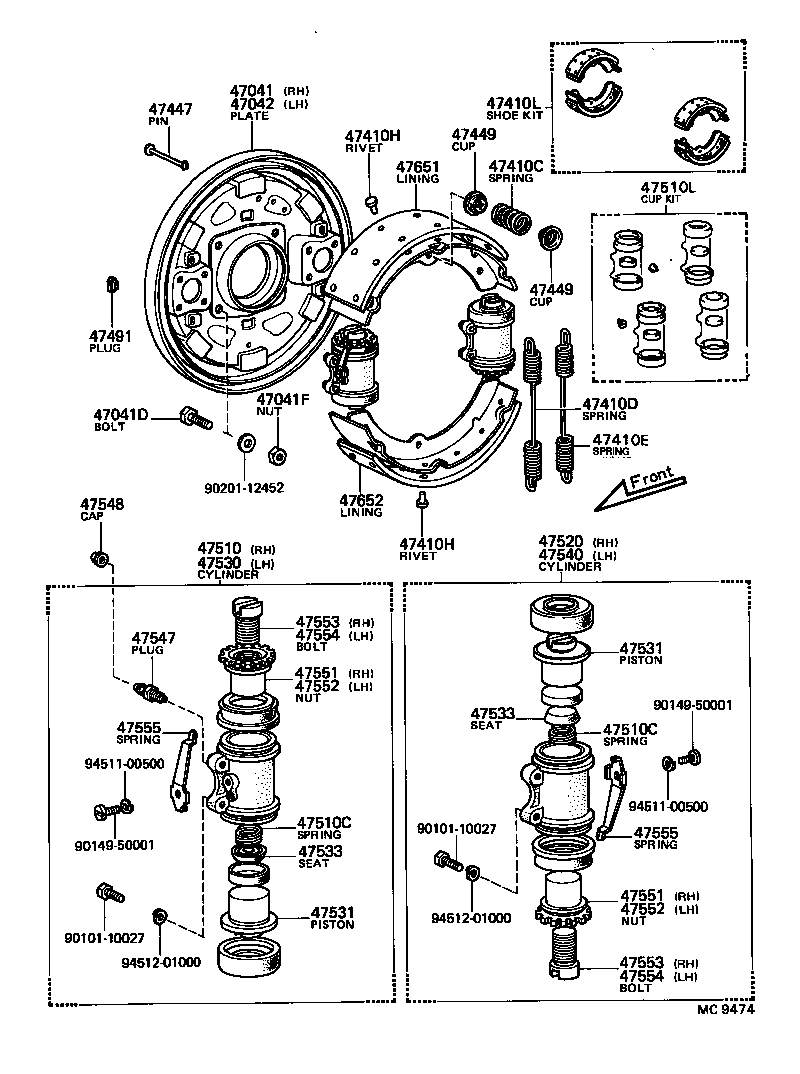 Front Drum Brake Wheel Cylinder