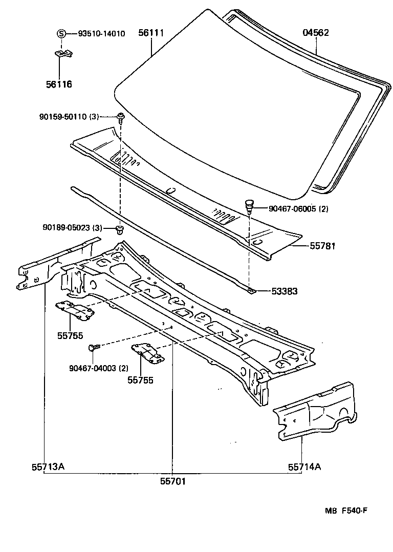 Cowl Panel & Windshield Glass