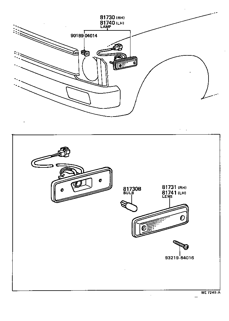 Lámpara de señal de giro y lámpara de espejo exterior