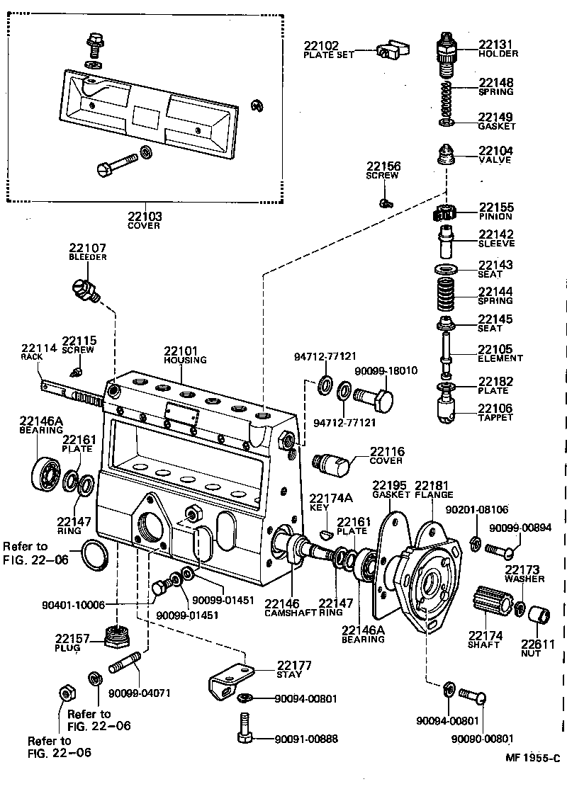 Cuerpo de la bomba de inyección