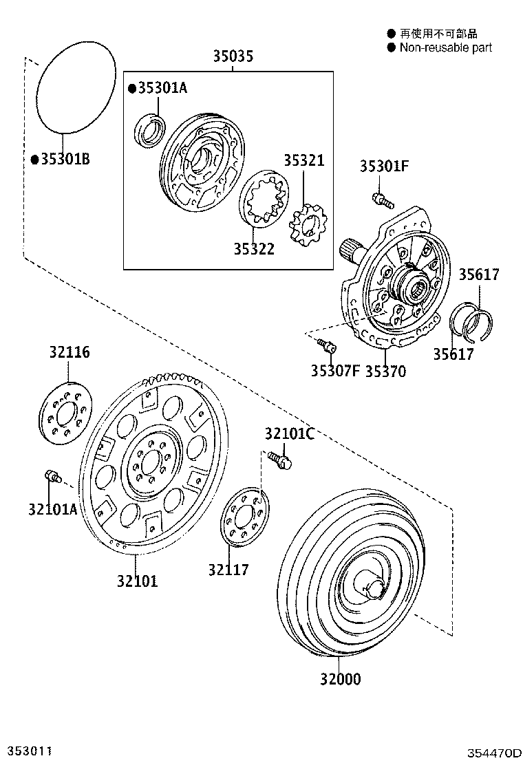 Torque Converter, Front Oil Pump & Chain