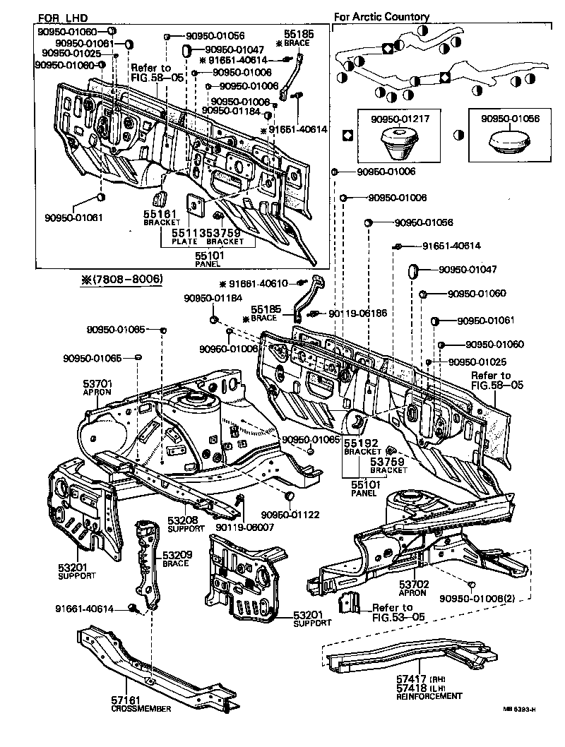 Front Fender Apron Dash Panel