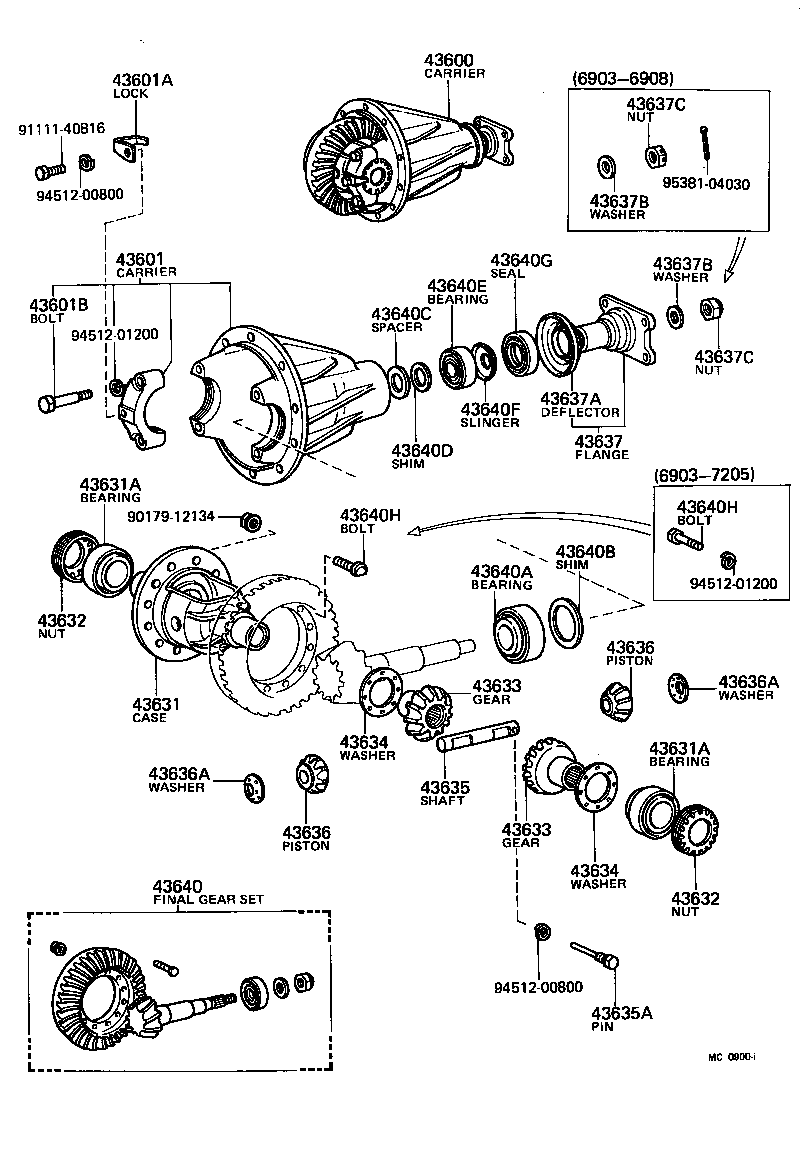 Carcasa del eje delantero y diferencial