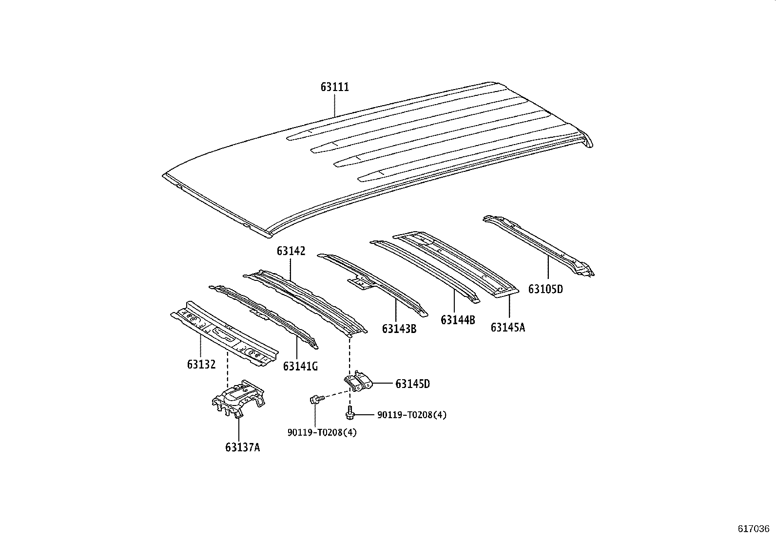 専用ページR27 63111-KK050 Panel, Roof Toyota | YoshiParts