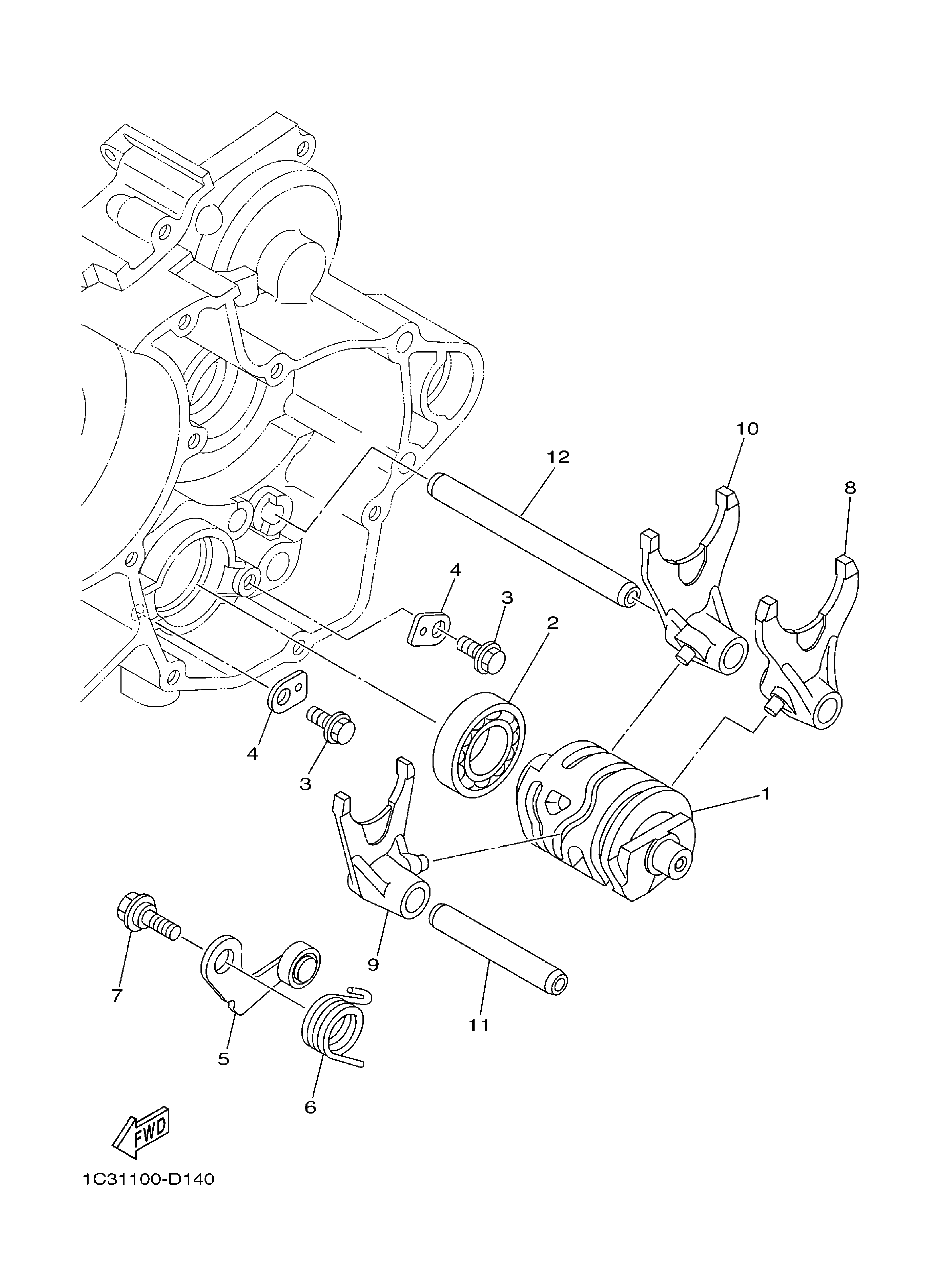 1C3-18511-00-00 Fork, Shift 1 Yamaha | YoshiParts