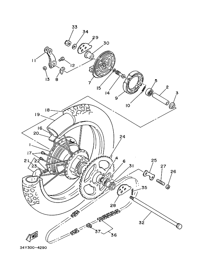 1W2253890100 Puller, Chain 2 Yamaha YoshiParts