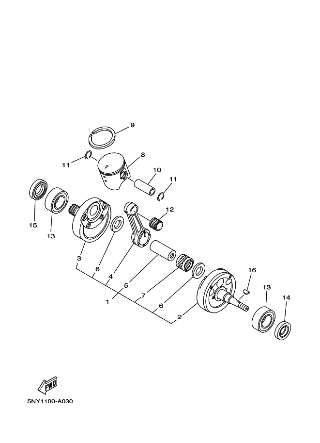 Pistón del cigüeñal