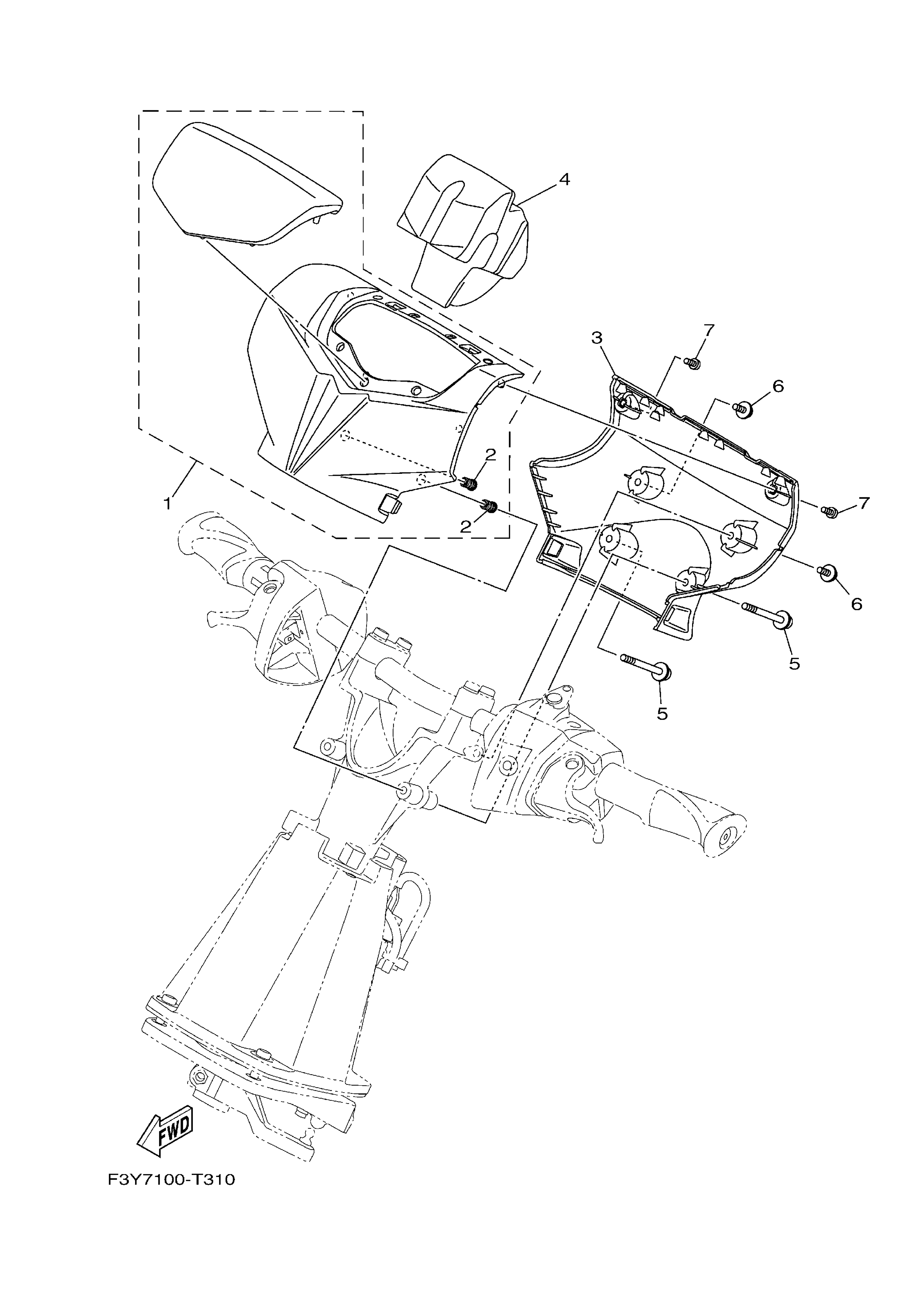 Yamaha Waverunner 2002-2007 FX140 FX1100 FXHO OEM Handlebar