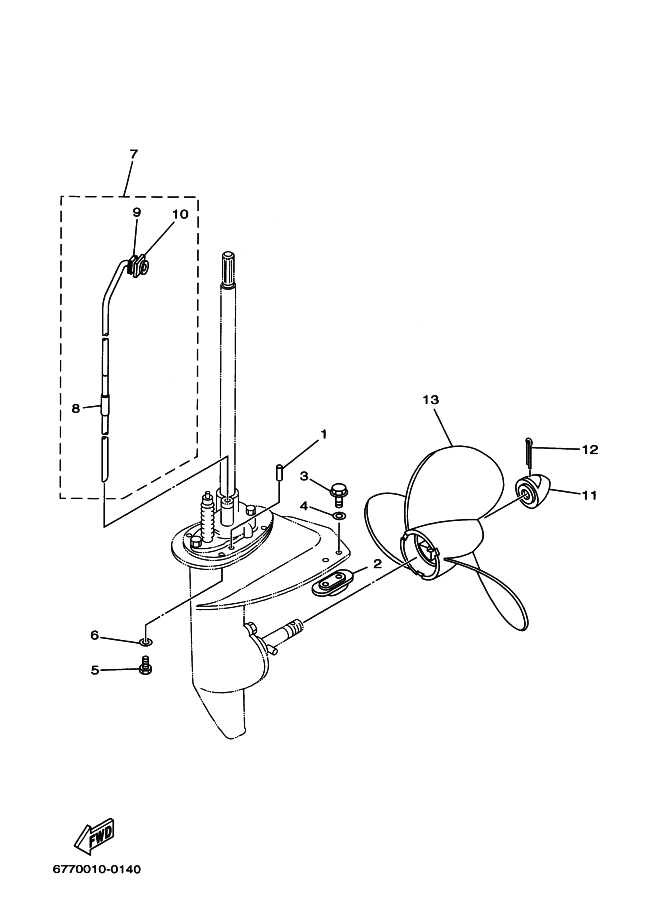 Caja de control de transmisión de hélice