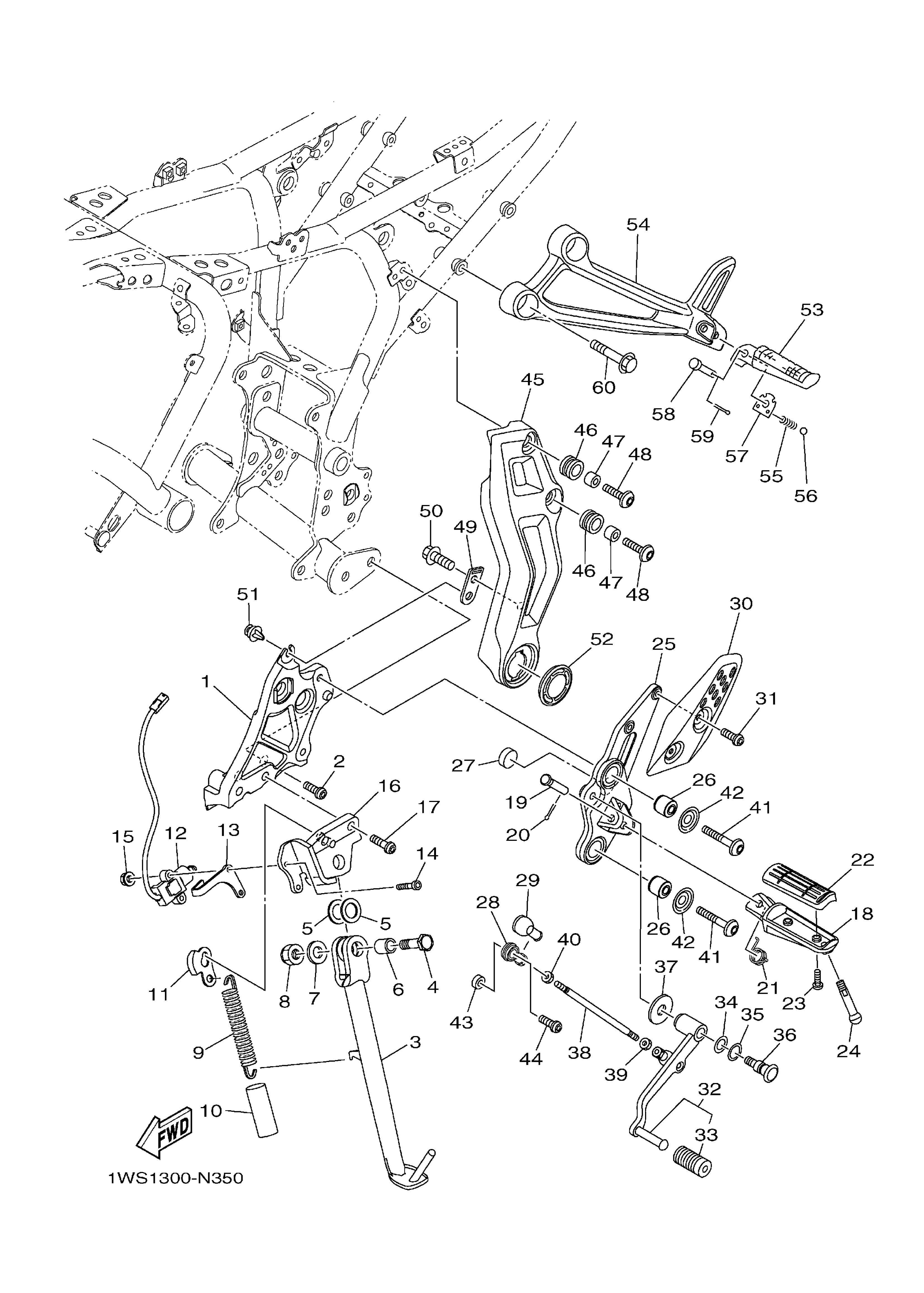 1WS274510000 Footrest Yamaha YoshiParts