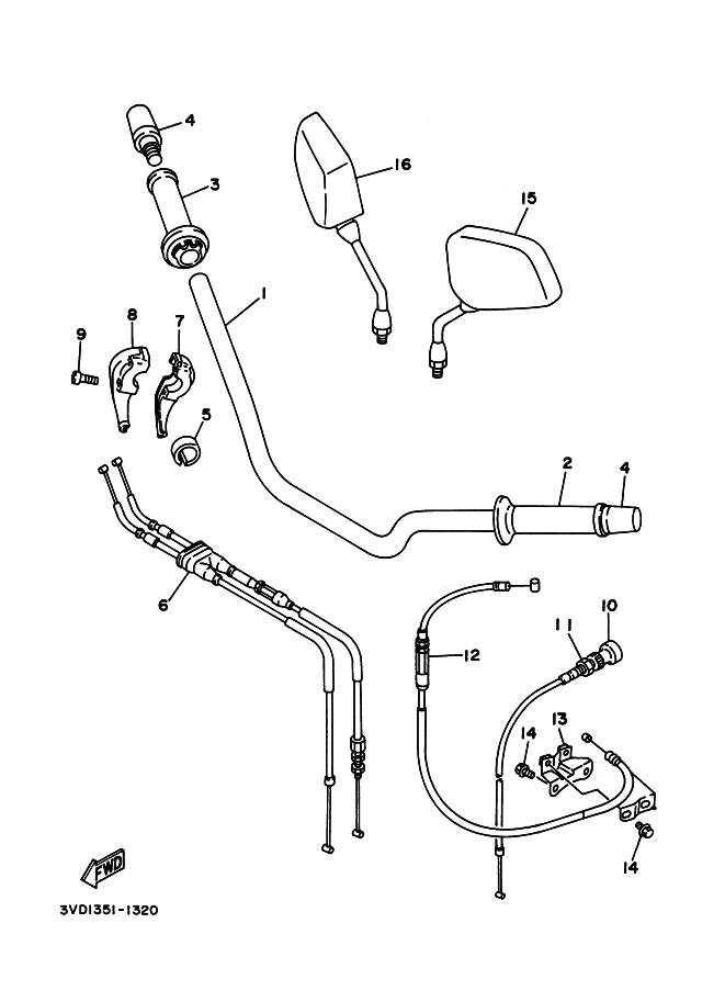 3VD-26331-00-00 Genuine Yamaha Cable, Starter 1 | Megazip