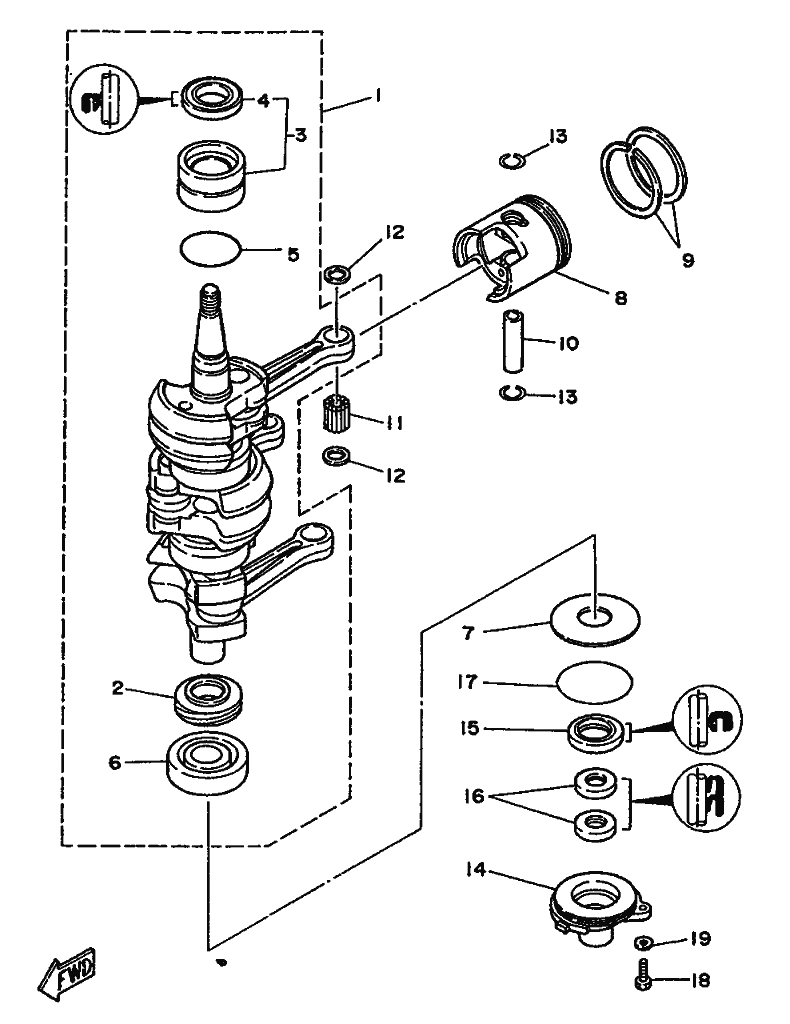 6j8-11633-00-00 Pin, Piston Yamaha 