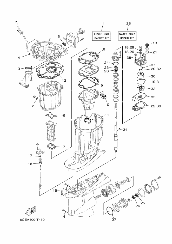 6CEW00780200 Water Pump Repair Kit Yamaha YoshiParts