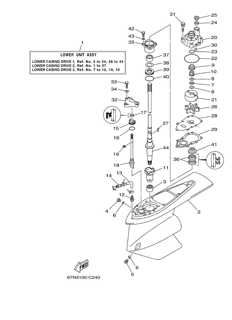 Unidad de carcasa inferior