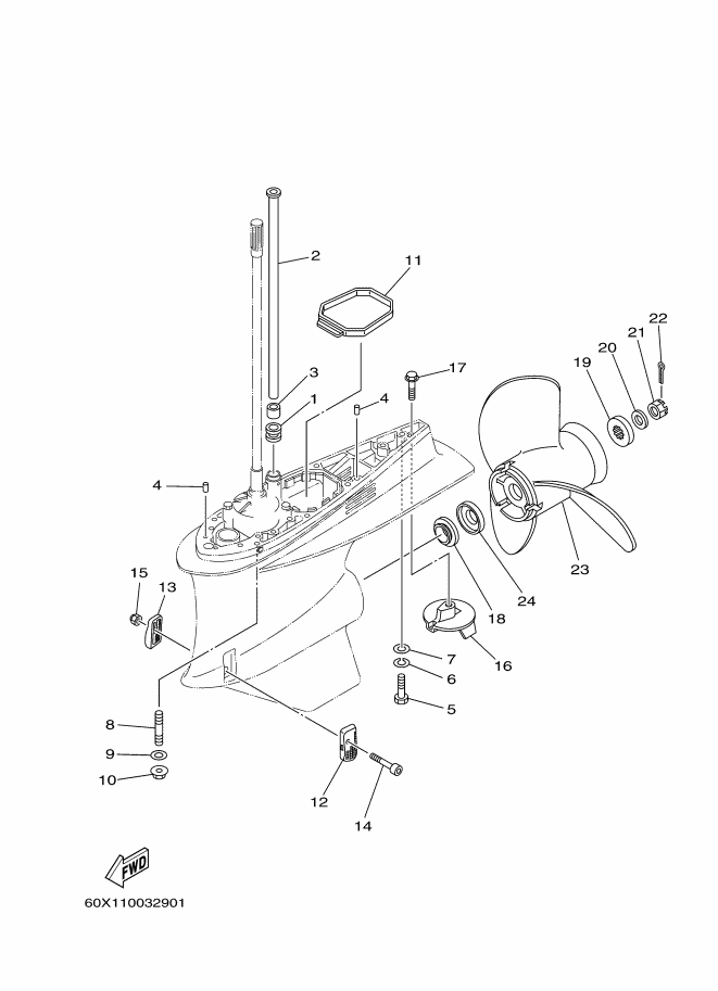 Caja de control de transmisión de hélice
