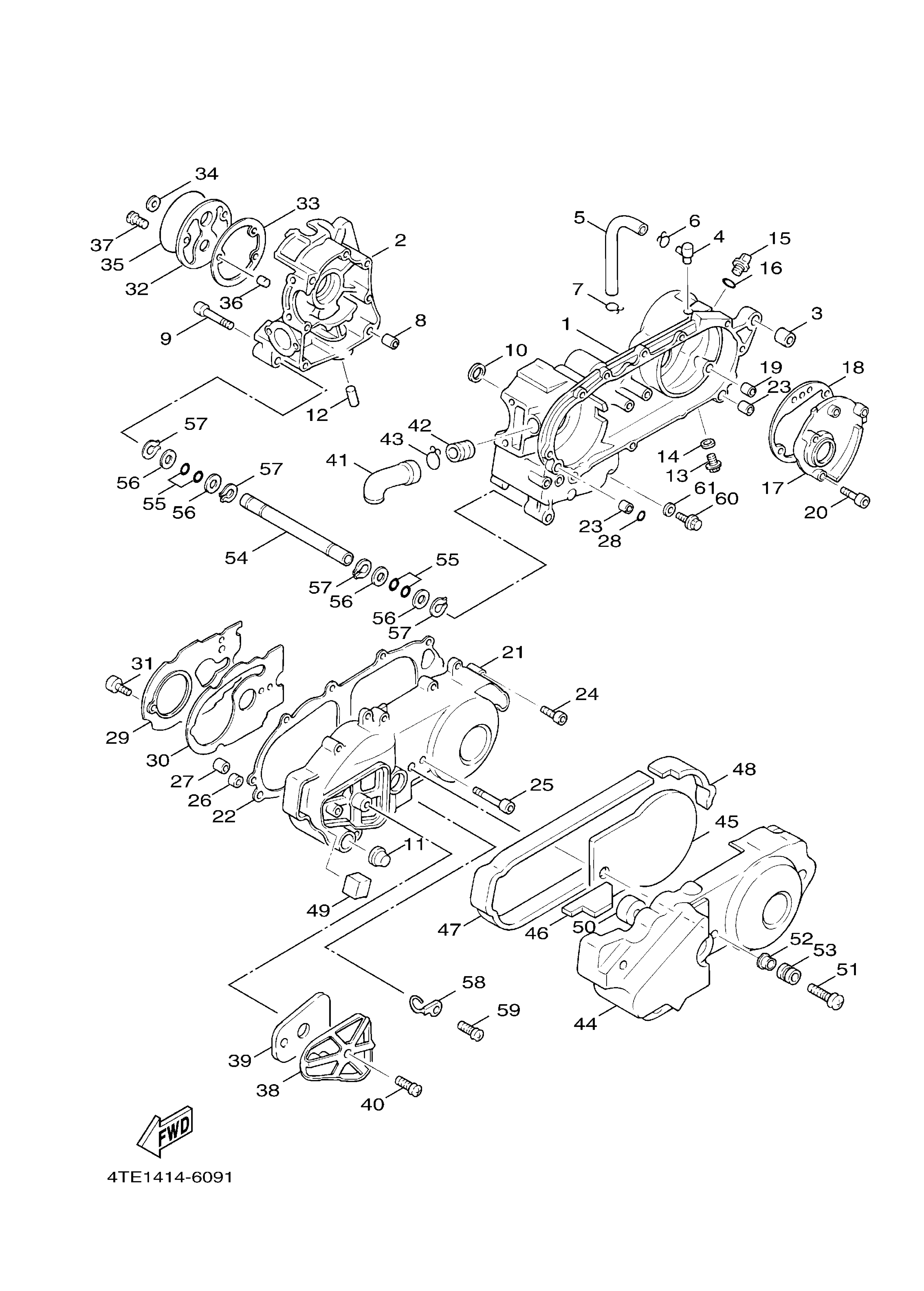 4CW-E5451-10-00 Gasket, Crankcase Cover 1 Yamaha | YoshiParts