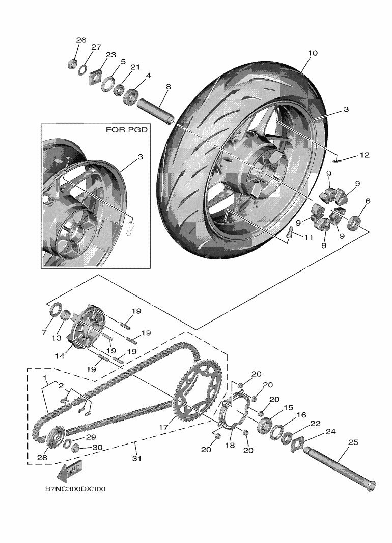 Caltric Rear Axle Shaft Compatible With Yamaha 1S3-25381-10
