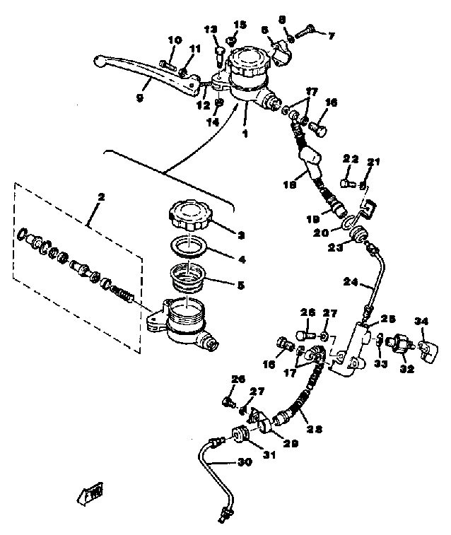 Front Master Cylinder Brake Hose