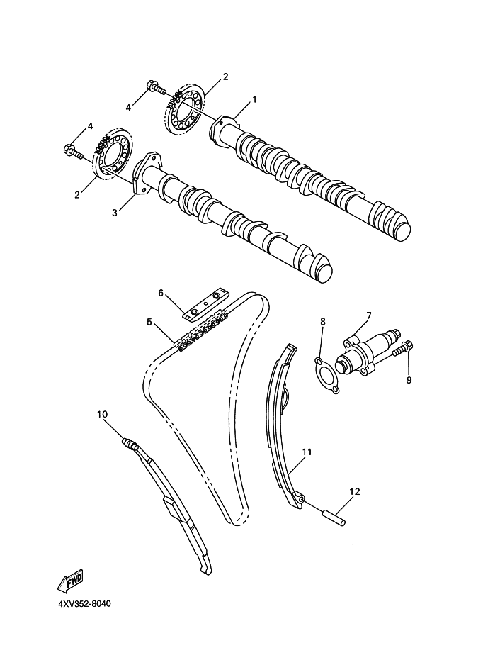 Árbol de levas y cadena