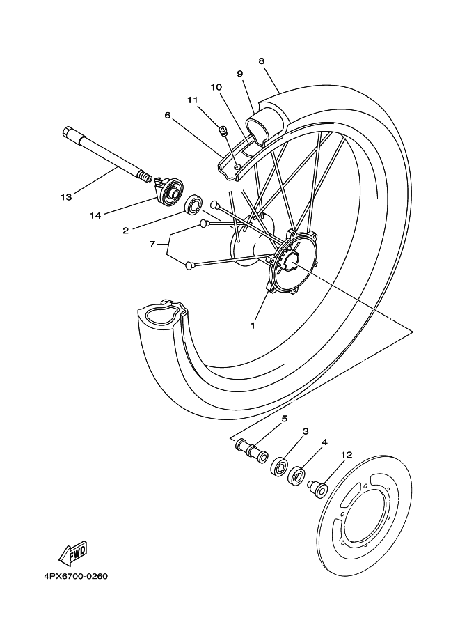 3LD-25104-00-00 Spoke Set, Front Yamaha | YoshiParts