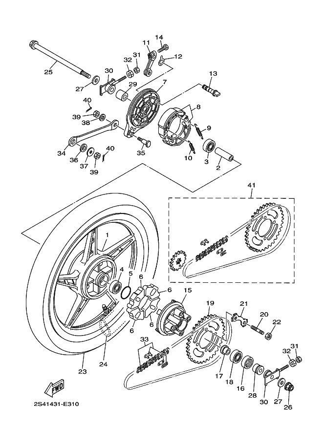 Rear Wheel For Spoke Wheel