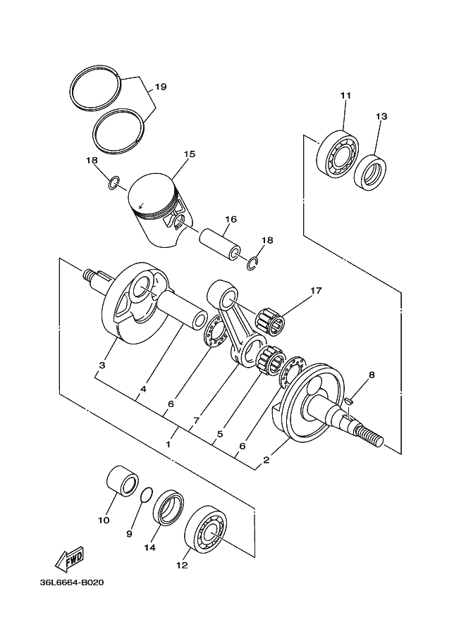 Cigüeñal y pistón
