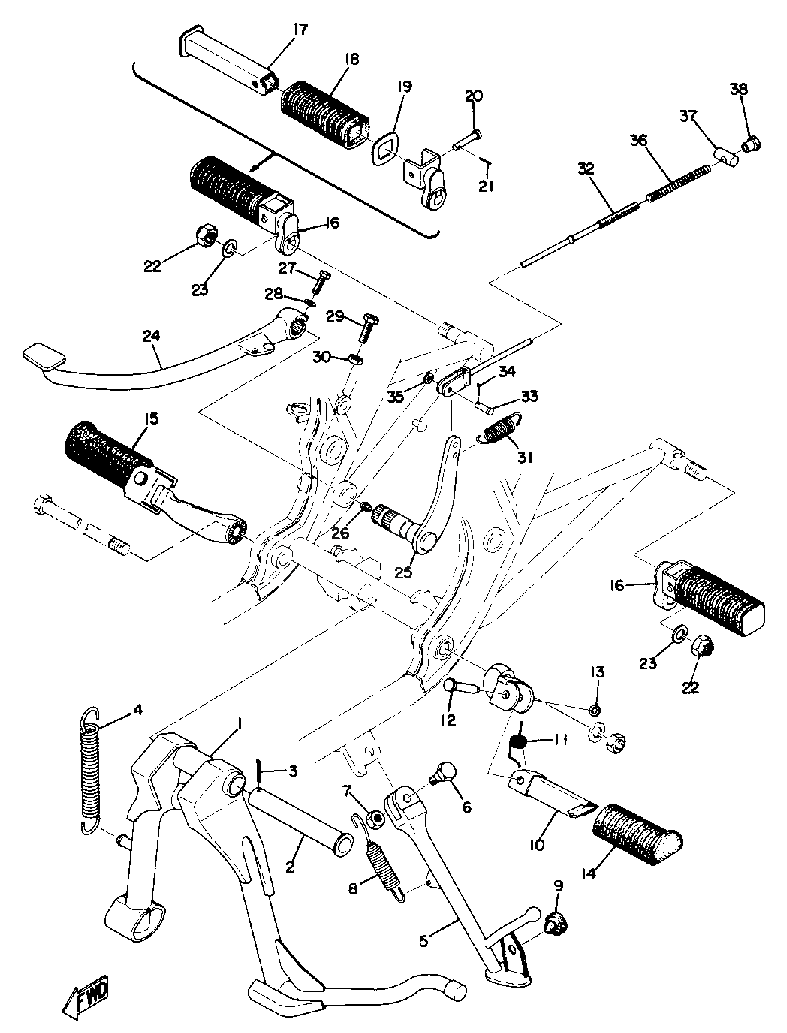 Stand Footrest Brake Pedal