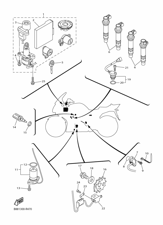 B Neutral Switch Assy Yamaha Yoshiparts