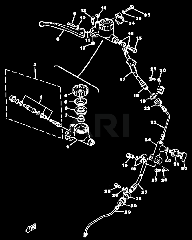 Front Master Cylinder Brake Hose