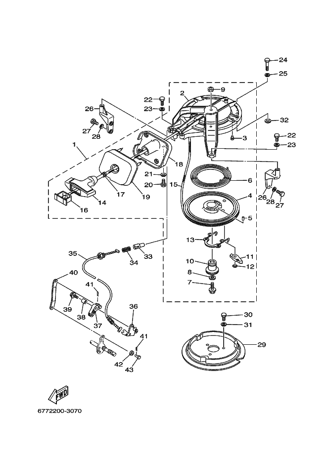 689-15755-01-00 Handle,Starter Yamaha | YoshiParts